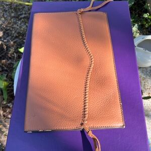 Rebecca Minkoff Envelope Clutch, cool neon interior! shows wear-see all pics.